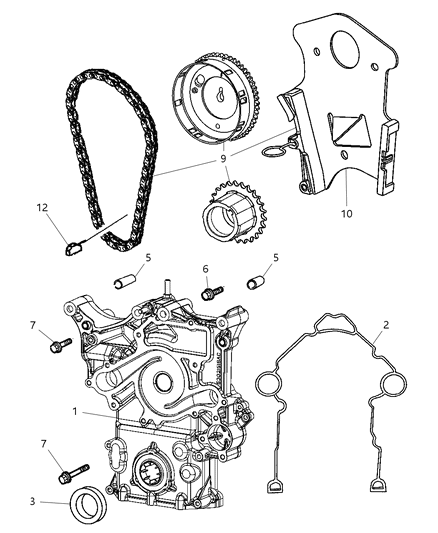 2005 Dodge Magnum Timing Belt / Chain & Cover Diagram 3