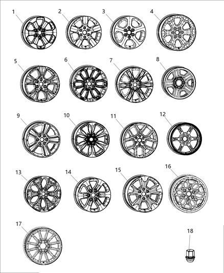 2021 Ram 1500 Aluminum Wheel Diagram for 6FF70VCRAA