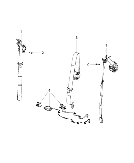 2016 Jeep Cherokee Seat Belts Second Row Diagram