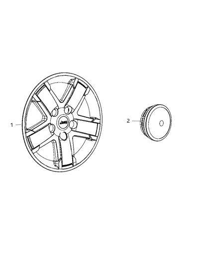 2009 Jeep Commander Caps, Wheel Cover & Center Diagram