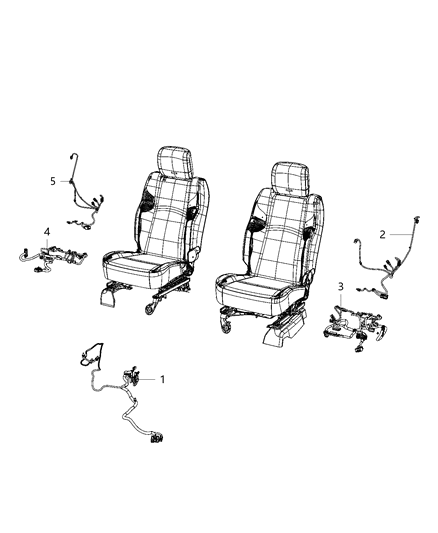 2020 Ram 3500 Pickup Wiring - Front Seats Diagram