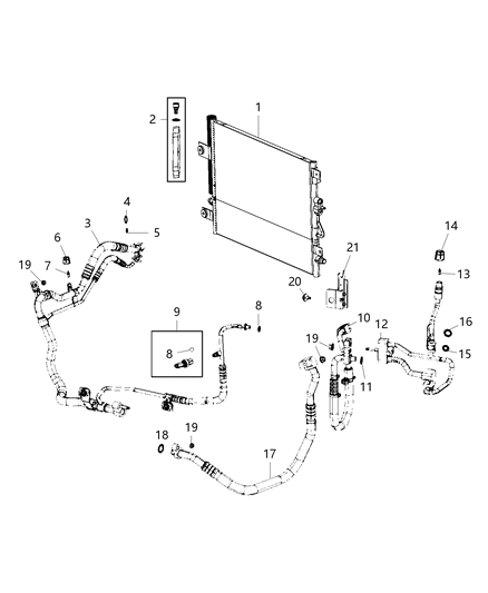 2020 Jeep Cherokee Line-A/C Suction And Liquid Diagram for 68267034AB