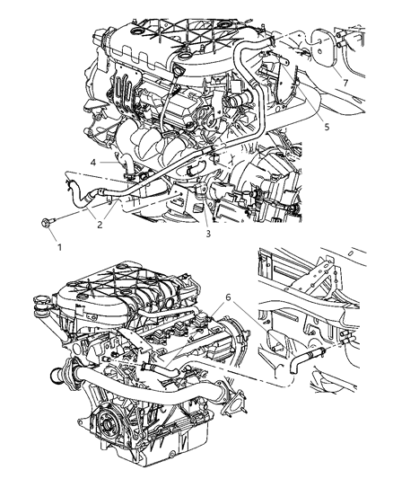 2005 Chrysler Pacifica Hose-Oil Cooler Outlet Diagram for 5005372AA