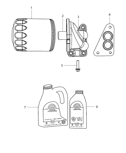 2010 Chrysler PT Cruiser Engine Oil, Oil Filter And Adapter Diagram