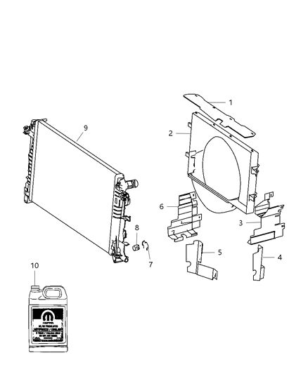 2009 Dodge Sprinter 3500 Radiator Cover Diagram for 68004917AA