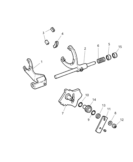 2002 Dodge Ram 1500 Lever-Transfer Case Diagram for 5080156AA