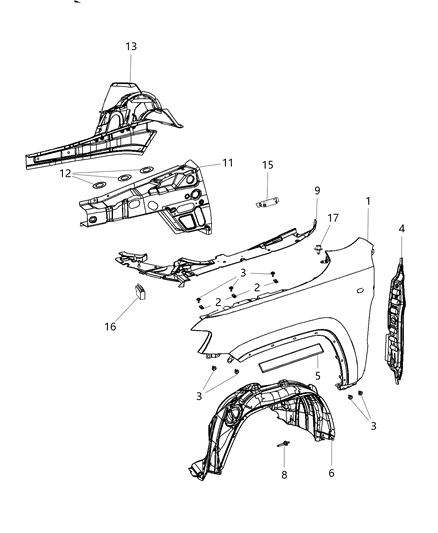 2013 Jeep Grand Cherokee Panel-Closeout Diagram for 68194237AA