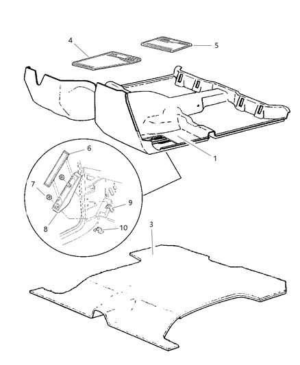 1998 Jeep Grand Cherokee Mat Kit Diagram for 82202604