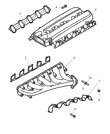 2005 Dodge Viper Intake Manifold Diagram for 5037192AE