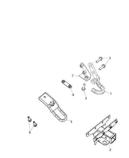 2015 Jeep Wrangler Tow Hooks & Hitches, Rear Diagram