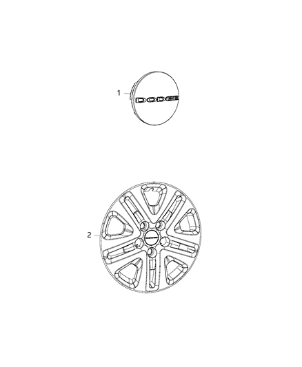 2018 Dodge Grand Caravan Wheel Covers & Center Caps Diagram