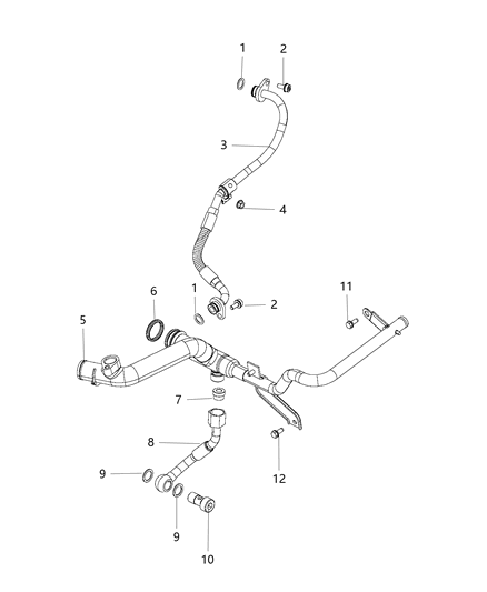2016 Jeep Renegade Tube-Water Pump Diagram for 68211425AA