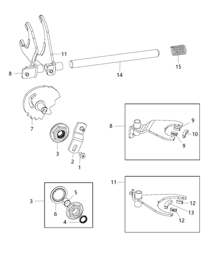 2007 Jeep Wrangler Forks & Rail Diagram 7