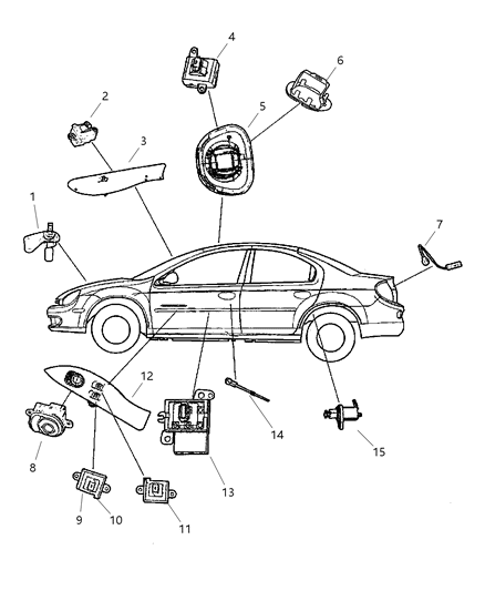 2005 Dodge Neon Switches - Body Diagram