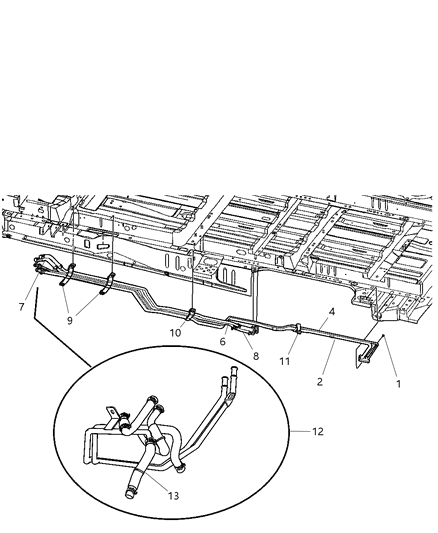 2004 Chrysler Town & Country Plumbing - Underbody Rear Diagram