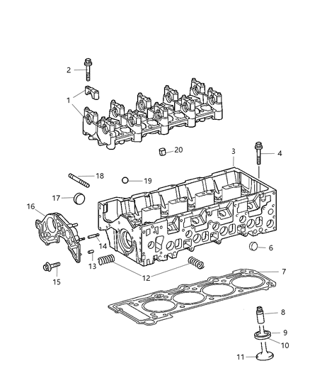 2008 Chrysler PT Cruiser Cylinder Head & Cover Diagram 1