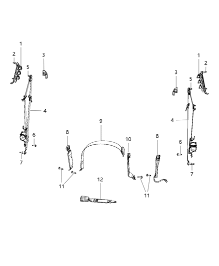 2017 Ram 1500 Front Outer Belt Diagram for 5PM201X9AD