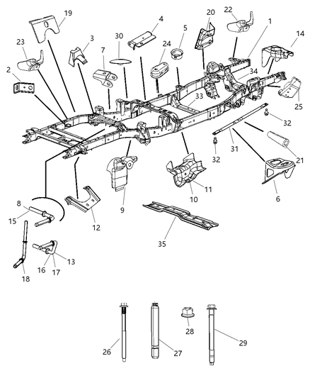 2007 Dodge Ram 2500 Frame-Chassis Diagram for 52021553AN