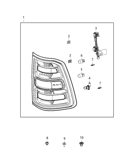 2021 Ram 1500 Parts, Tail Lamps Service Diagram 2