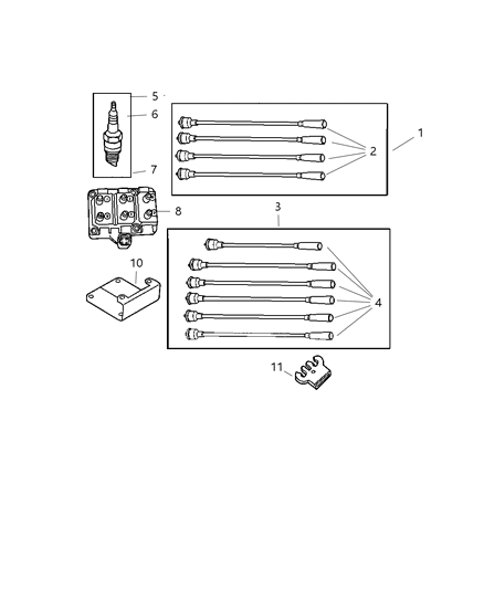 2007 Dodge Grand Caravan Spark Plugs, Ignition Cables And Coils Diagram