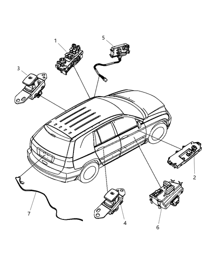 2008 Chrysler Pacifica Switches Doors & Liftgate Diagram