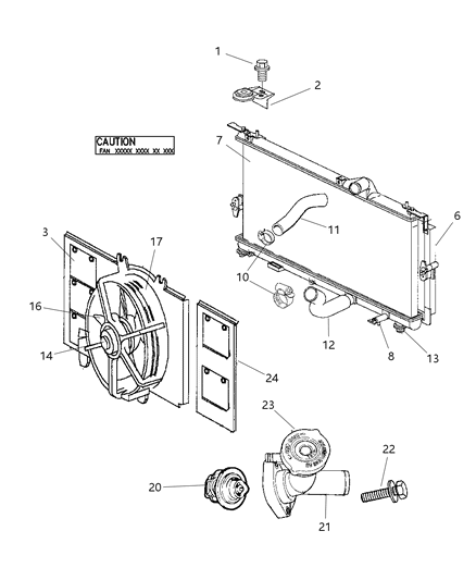 1999 Dodge Neon Hose Radiator Inlet Diagram for 4546725