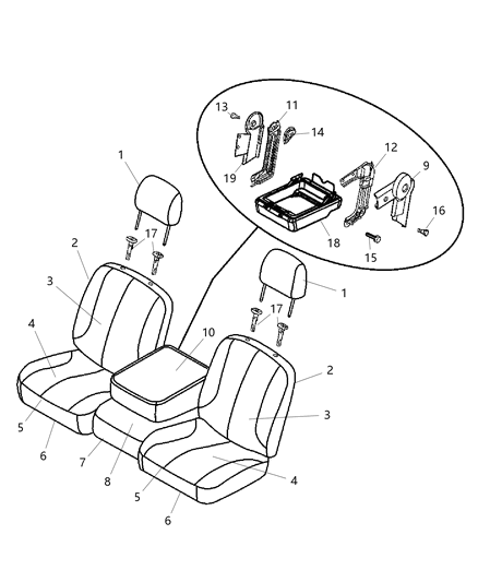 2011 Ram 2500 Front Seat - Split Seat Diagram 2