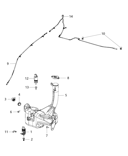 2016 Chrysler 300 Nozzle-Windshield Washer Diagram for 68260029AA