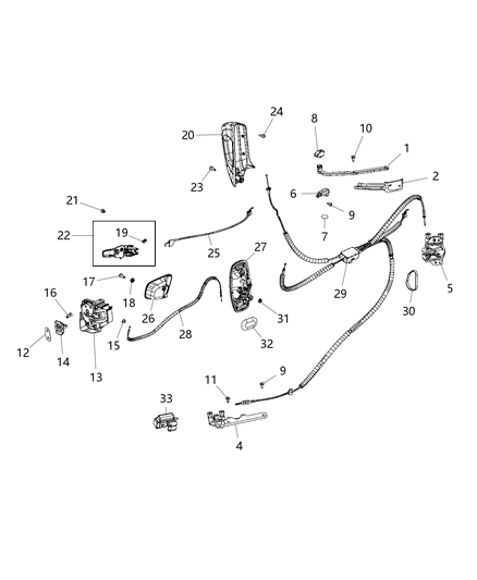 2020 Ram ProMaster City Handle-Inside Release Diagram for 6MB84JXWAA