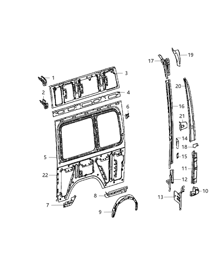 2009 Dodge Sprinter 2500 Bracket-Roof Diagram for 68008658AA