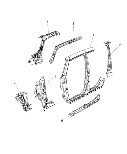 2020 Jeep Renegade B-Pillar Diagram for 68468478AA