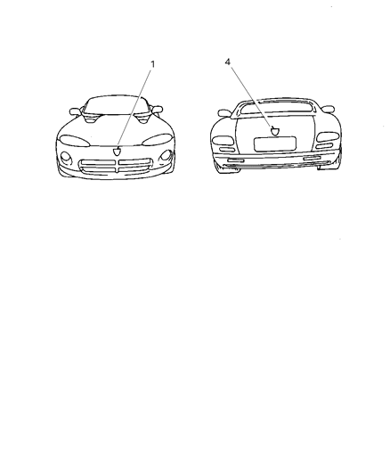 1997 Dodge Viper Decal-Hood Diagram for QY90HV5AA