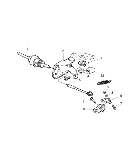 1997 Dodge Ram Van Automatic Transmission Shifter Cable Upper Diagram for 52107674