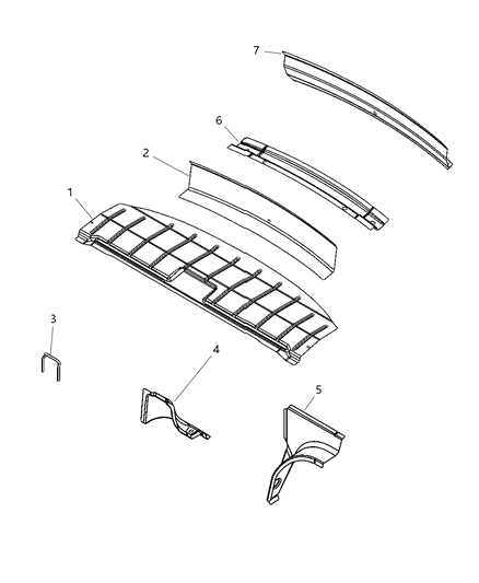 2008 Chrysler PT Cruiser REINFMNT-Shelf Panel Diagram for 5067379AC