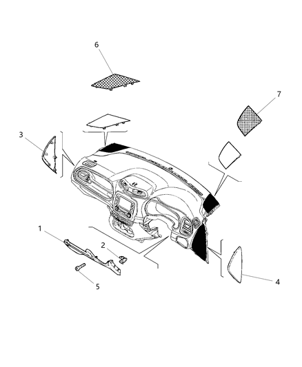 2017 Jeep Renegade Instrument Panel Covers Diagram