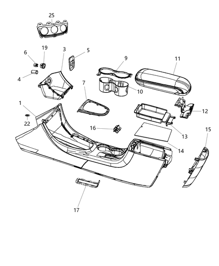 2012 Dodge Avenger Floor Console Diagram