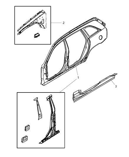 2005 Chrysler Pacifica Aperture Panels - Attaching Parts Diagram