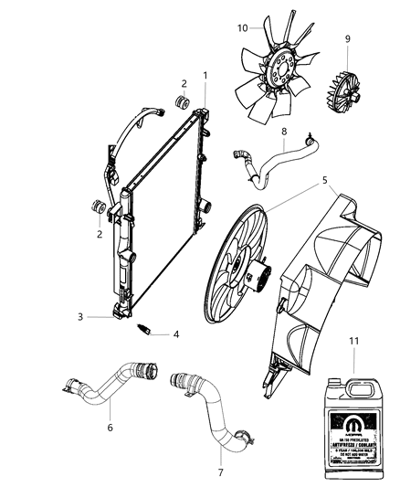 2009 Dodge Nitro Hose-Radiator Inlet Diagram for 55037968AD