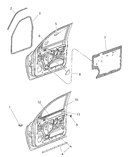 1998 Dodge Durango Seal-Door Diagram for 55257239AA