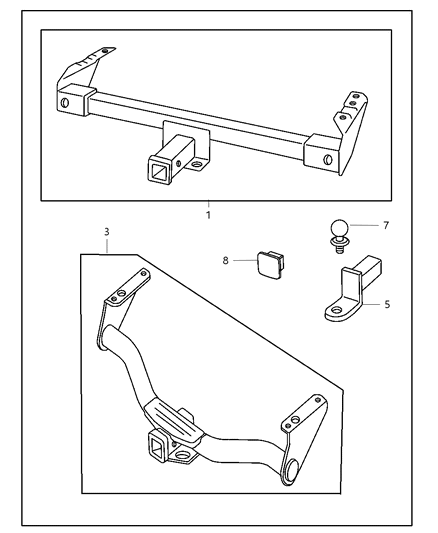 2000 Dodge Dakota Receiver Kit - Trailer Tow Diagram