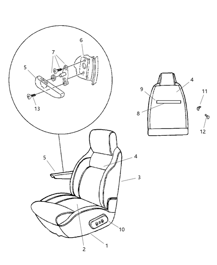 1998 Dodge Ram Wagon Front Seat Diagram 2