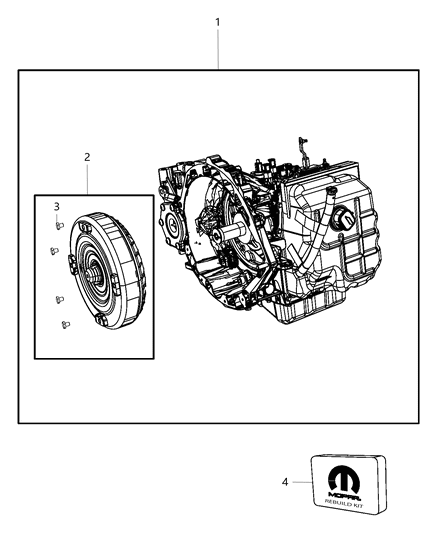 2008 Chrysler Pacifica 62TE Tran-With Torque Converter Diagram for 68037280AB