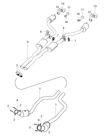 2018 Dodge Challenger Exhaust Muffler And Tailpipe Diagram for 5181886AL