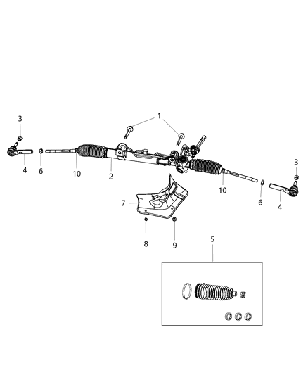 2016 Jeep Compass Rack And Pinion Gear Remanufactured Diagram for R5154517AC