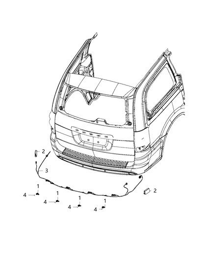 2015 Dodge Grand Caravan Sensor-Blind Spot Detection Diagram for 68252465AA