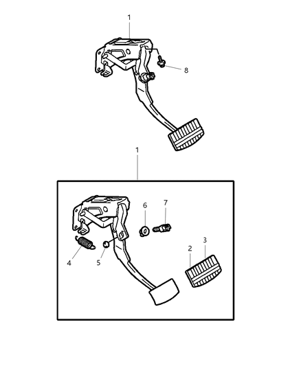 2004 Chrysler Sebring Coupe Brake Pedals Diagram