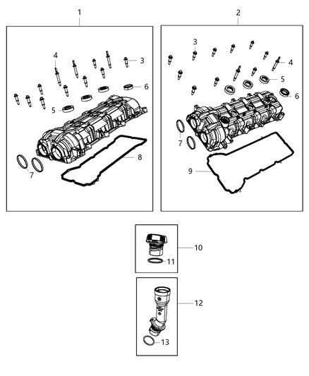2016 Chrysler Town & Country Cylinder Head Cover Diagram