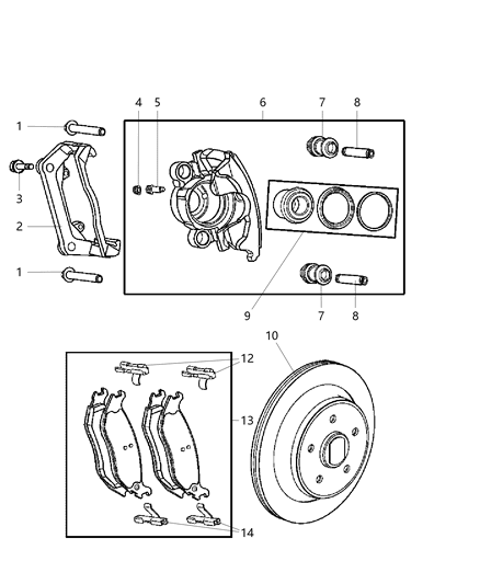 2002 Dodge Ram 1500 Brake Rotor Diagram for 52009968AA