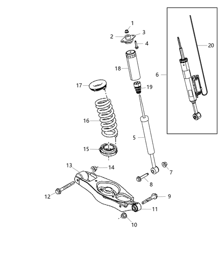 2015 Dodge Charger Rear Shocks, Spring Link Diagram