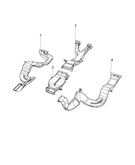 2021 Ram 1500 Duct-Floor Diagram for 68277061AB